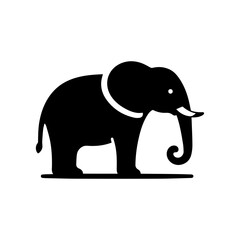 Fototapeta premium minimalist vector silhouette, Such a gentle-looking elephant