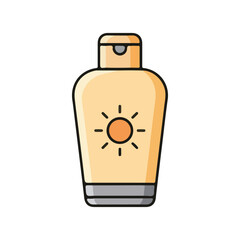 Obraz premium Summer beach Vector Icons – Sunscreen Bottle icon, suitable for digital use icon