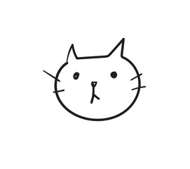(Cat) Collection of hand drawn icons. Vector illustration.