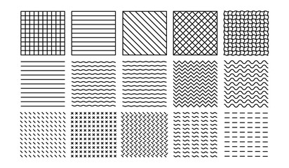 Decorative Line Patterns & Hatching Backgrounds – Straight, Curved & Grid Textures