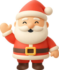 3d smiling cute Santa Claus, isolated on white background. Santa Claus icon in 3d vector. Vector illustration