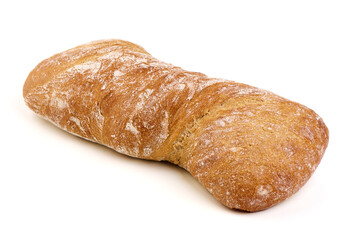 Rustic Bread Loaf, isolated on white background