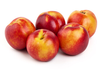 Fresh Red Nectarines, isolated on white background