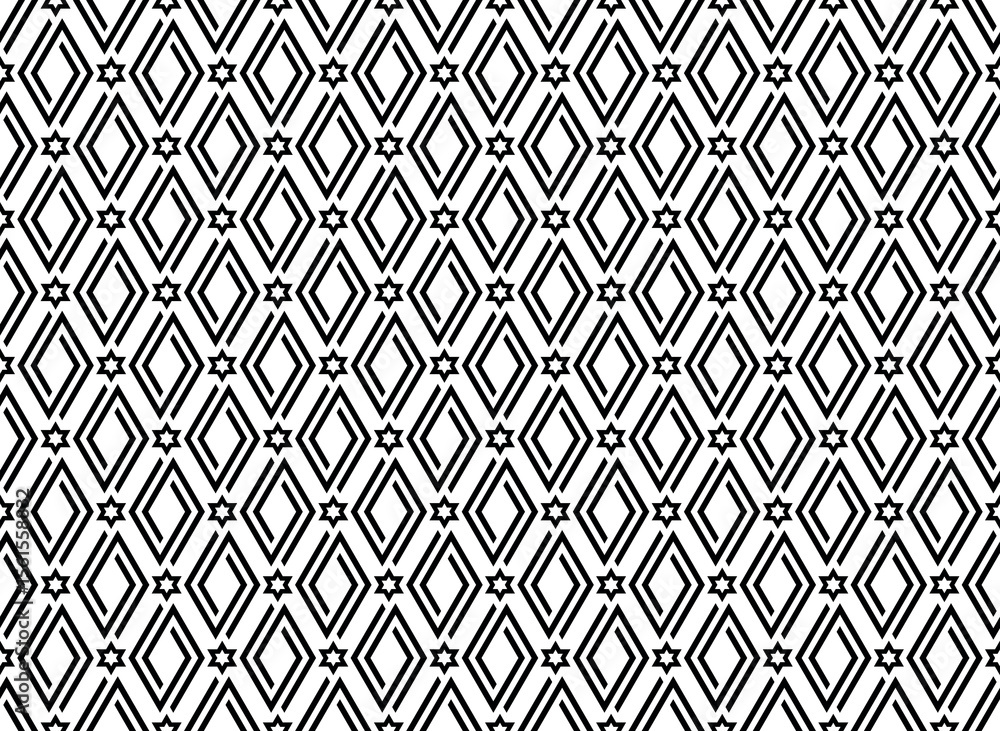 Aufkleber Abstract geometric pattern. A seamless vector background. White and black ornament. Graphic modern pattern. Simple lattice graphic design.