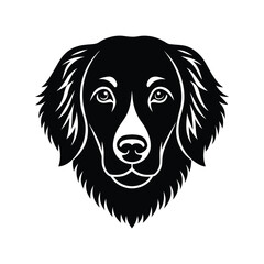 Silhouette tattoo style art illustration of Golden Retriever face.eps