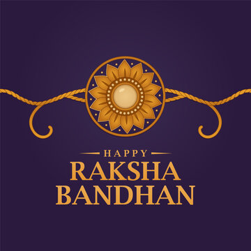 Raksha Bandhan greeting card. Rakhi celebration in India