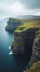 Trlanpa Faroe Islands Cliff-Top Lake Floating Above Ocean with Rugged Cliffs
