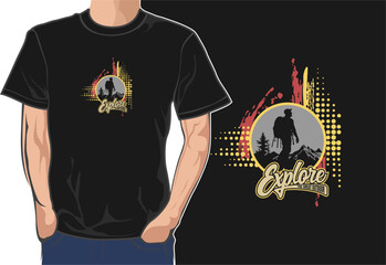 Explore T-shirt design outdoor vector illustration