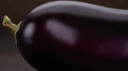 Glossy Eggplant Skin — Extreme Close-Up Macro Shot Focusing on the Dark Smooth Surface