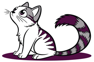 Cute cat illustration on a clean white background perfect for design projects