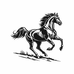 silhouette of clean vactor of hourse