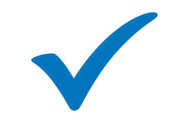 Blue check mark icon isolated on transparent background