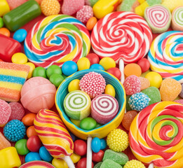 colorful candy on a white background