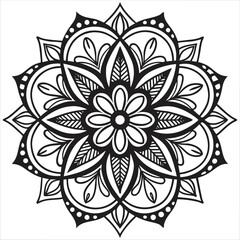 mandala, henna, orient, doodle, decoration, outline, ornament, tattoo, paisley, flower, template, elegant, design, wedding, ornate, peaceful, silhouette, meditation, vector, horizontal, identity, wall