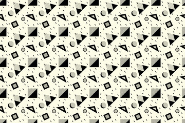 Abstract Geometric Pattern with Triangles, Squares, and Circles