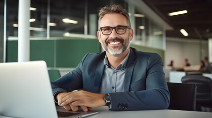 businessman working on laptop