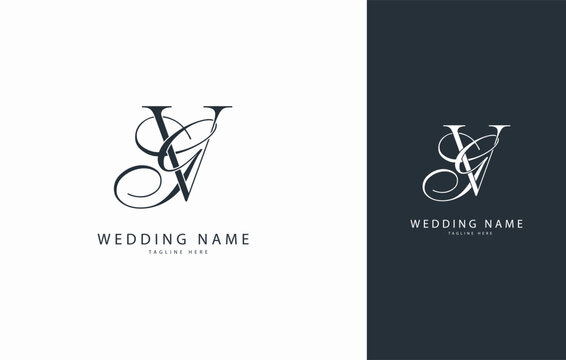 GV VG wedding initial monogram letter logo