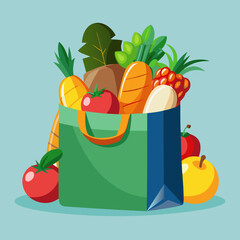 shopping bag full of groceries