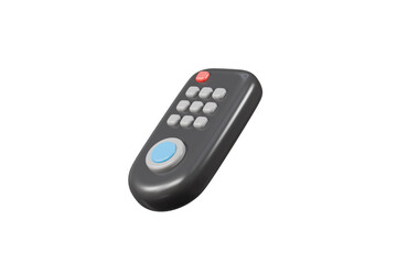 3d Remote Television Control icon. Electronic device, Entertainment digital video media concept. Minimal Cartoon modern remote TV wireless control isolated on transparent background. PNG. 3d render.