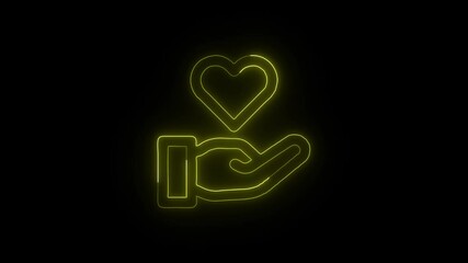 Donation Animation with Glowing Lines on Black Background