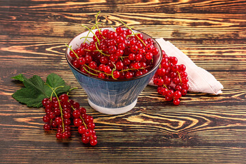 Ripe and juicy red currants berry