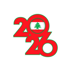 2026 banner with Lebanon flag inside.