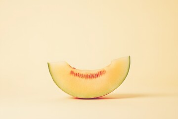 Slice of melon isolaten on beige background