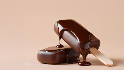 Chocolate ice cream popsicle
