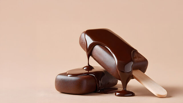 Chocolate ice cream popsicle