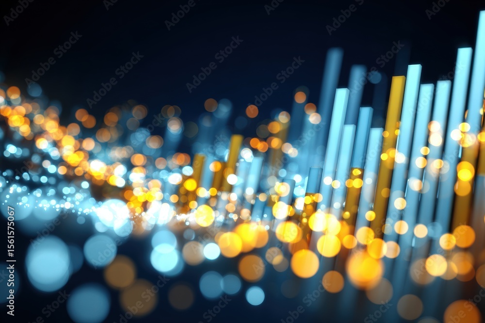 Aufkleber bright colorful abstract digital data visualization with glowing upward trend lines.