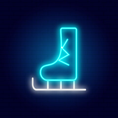 Skates neon vector illustration