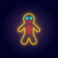 Gingerbread neon vector illustration
