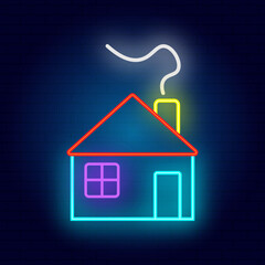 House neon vector illustration