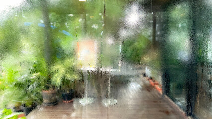 Steam on glass for abstract background.