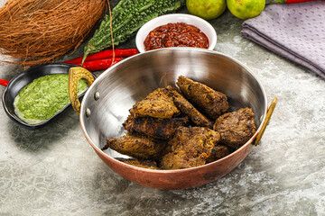 Grilled beef barbecue with spises