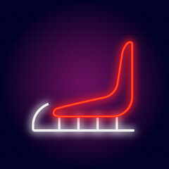 Sleigh neon illustration in vector 
