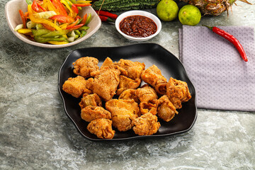 Golden crispy Breaded calamari snack