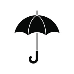 Simple Black Umbrella Icon Illustration