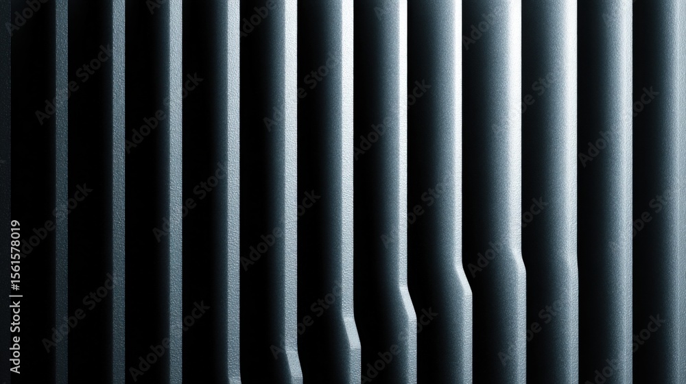 Poster modern metallic vertical bars pattern with sleek shiny surface for design use.
