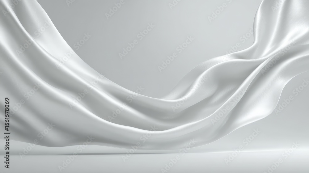 Poster elegant flowing silk fabric with smooth waves and shiny soft texture background.