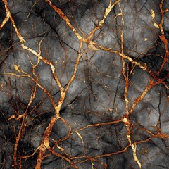 Dark grey marble pattern with gold veins