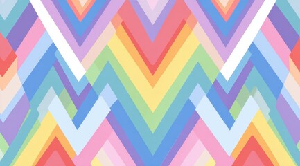 Colorful, layered, v-shaped pattern