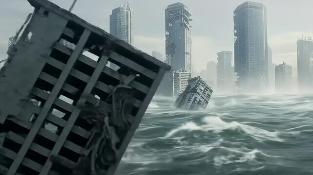 Flooded City with Debris, and Apocalypse.