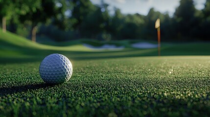 Golf Ball on the Green, Awaiting the Perfect Putt