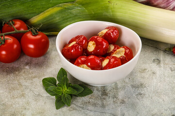 Sweet piquant cherry pepper stuffed cheese