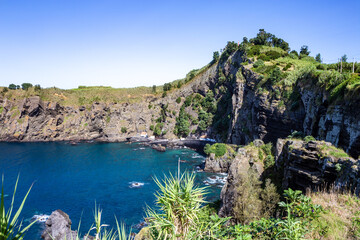 Fototapeta premium Port of Capelas, Porto das Capelas, Sao Miguel Island, Azores, Portugal, Europe.