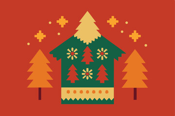 Knitted Sweater Pattern with Snowflakes