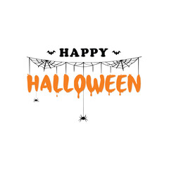 Happy Halloween text banner, vector Premium Vector