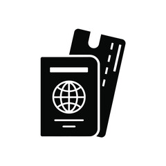 Passport and Boarding Pass Icon for Travel