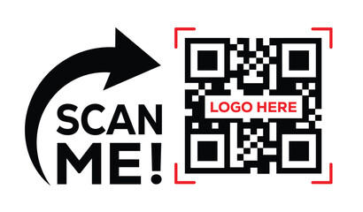 Scan QR code icon. Digital scanning qr code. QR code scan for smartphone. QR code for payment. Scan me text